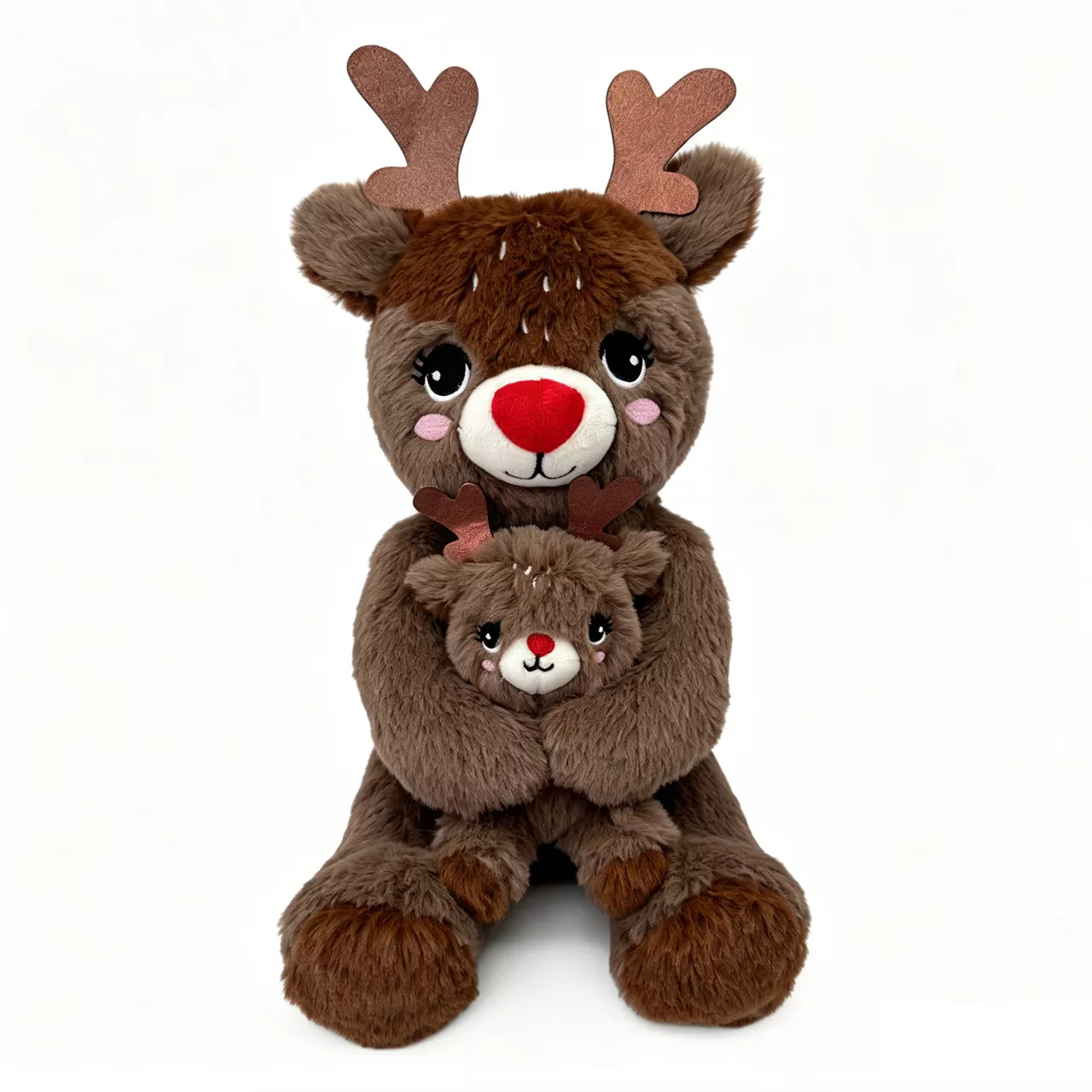 Bebek Noel Peluş Oyuncak ile Ren Geyiği Anne Bebek Noel Peluş Oyuncak ile Ren Geyiği Anne